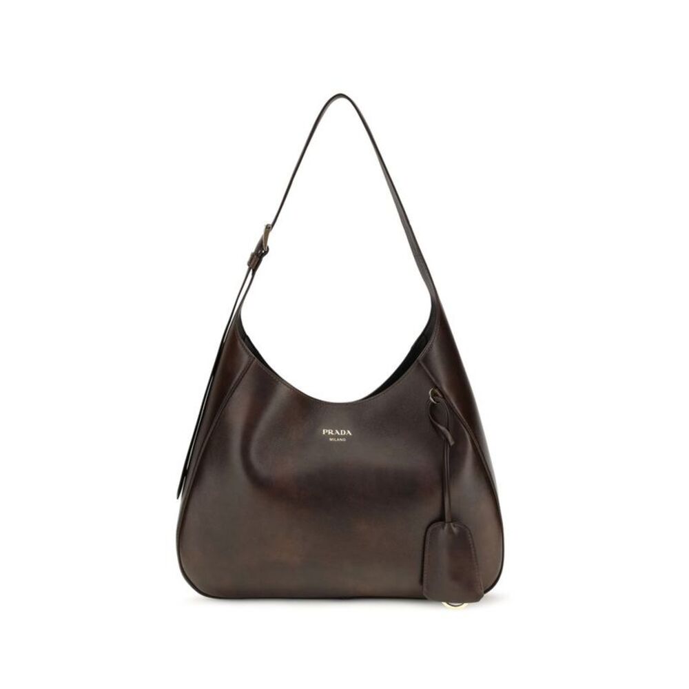 Prada Brown Calf Leather Bos Taurus Shoulder Women's Bag